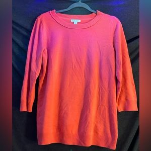 New York & Co. Pink Salmon 3/4 Sleeve Lightweight Sweater Size Large